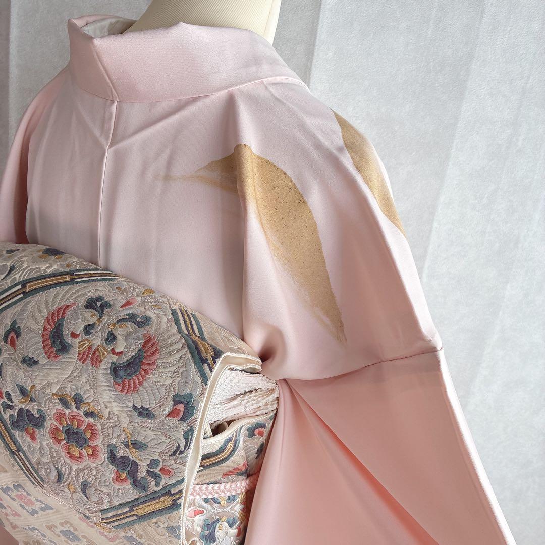 訪問着　フルセット　着物　正絹　手描き　難あり　練習用　梅枝　落款　J1