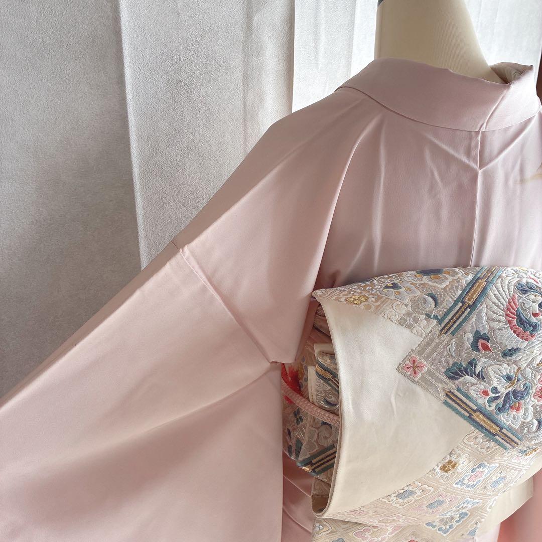 訪問着　フルセット　着物　正絹　手描き　難あり　練習用　梅枝　落款　J1