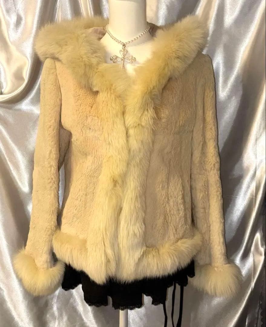 リアルファージャケット Y2k 平成ギャル グランジ ラビットファーコート