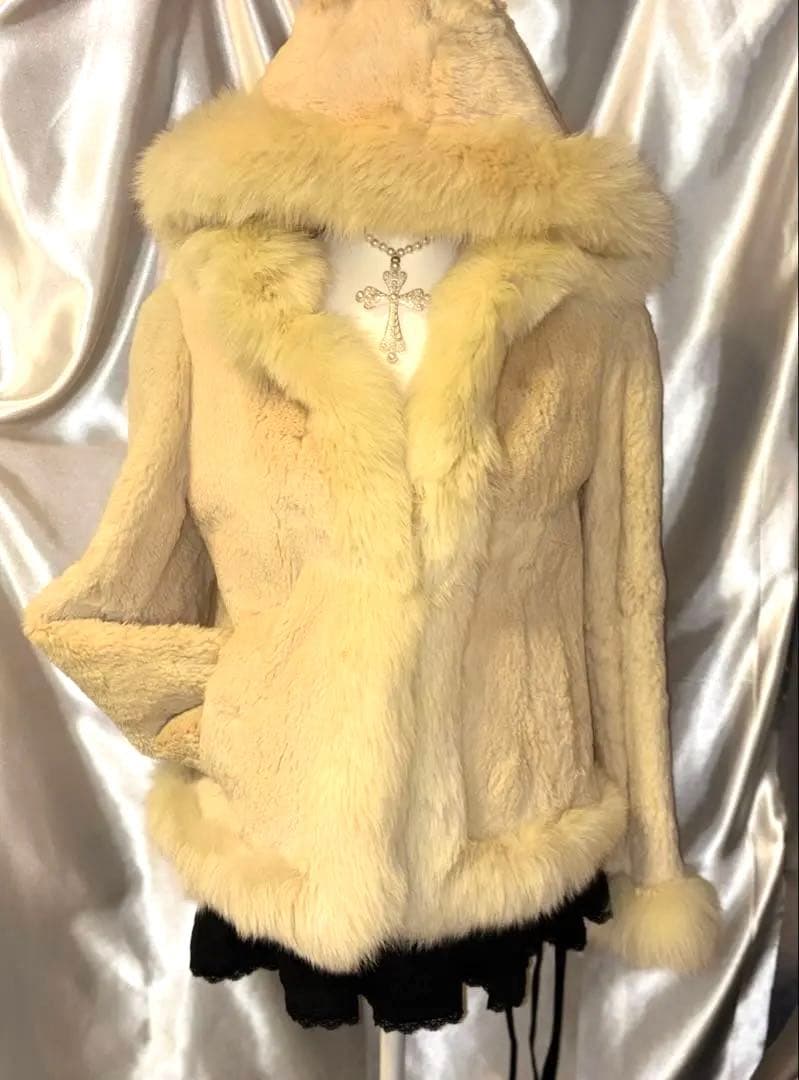 リアルファージャケット Y2k 平成ギャル グランジ ラビットファーコート