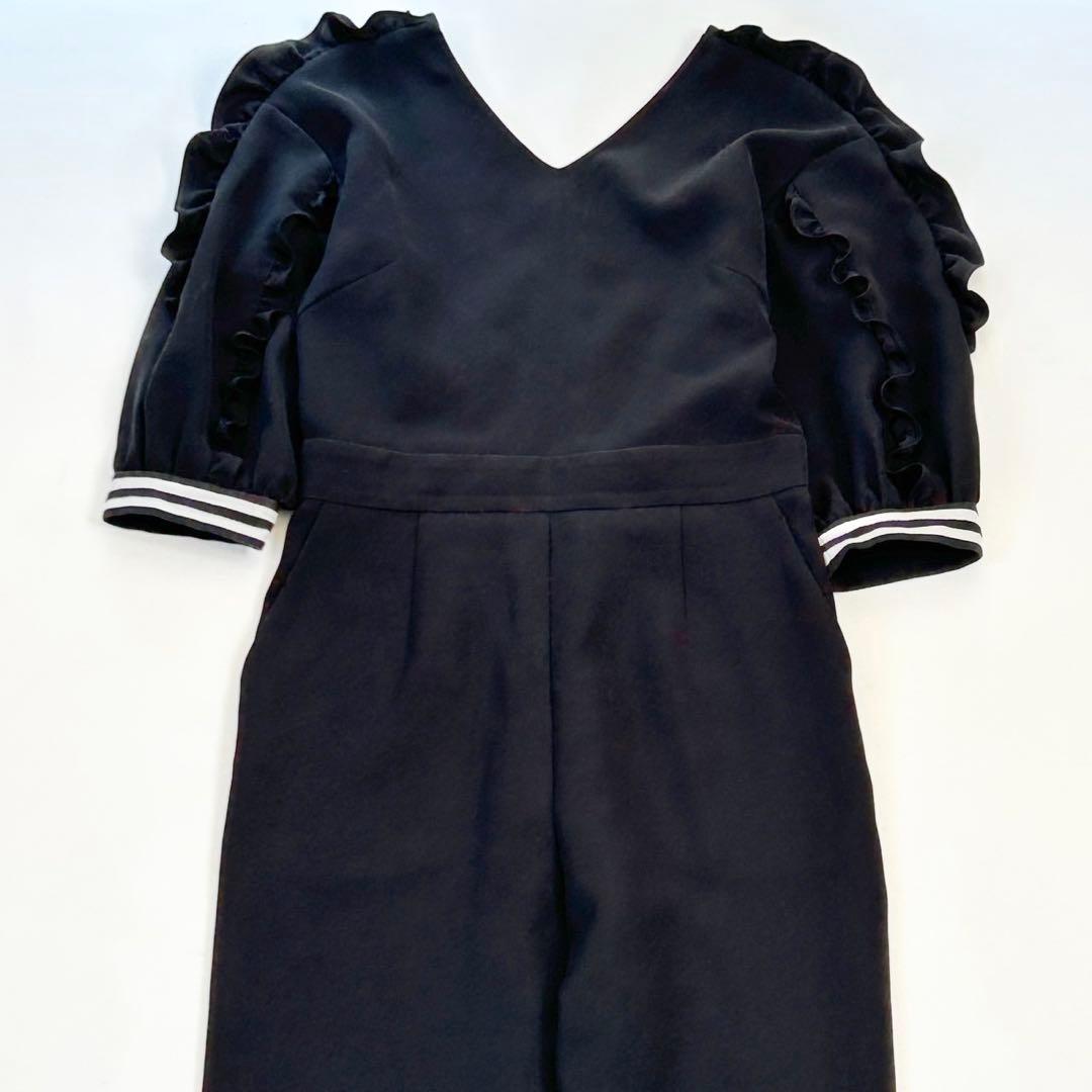 ボーダーズアットバルコニー フリルスリーブ オールインワン パンツ