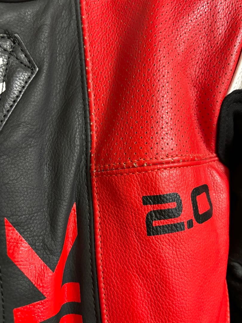 BERIK ベリック　Lサイズ　レザージャケット 黒/赤/白