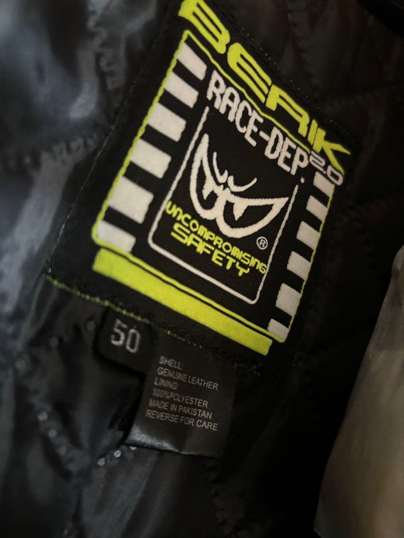 BERIK ベリック　Lサイズ　レザージャケット 黒/赤/白