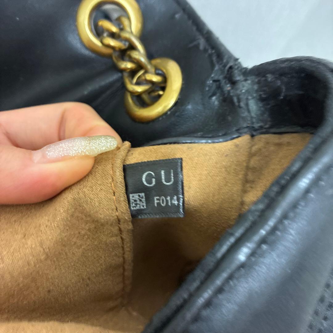 訳ありGUCCI グッチ　GGマーモント　ミニショルダーバッグ　ブラック　黒