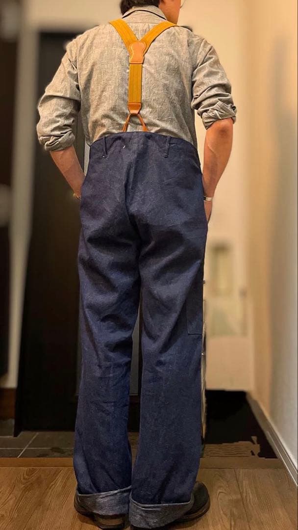 ヴィンテージ デニムワークパンツ フレンチヴィンテージ 40s 50s