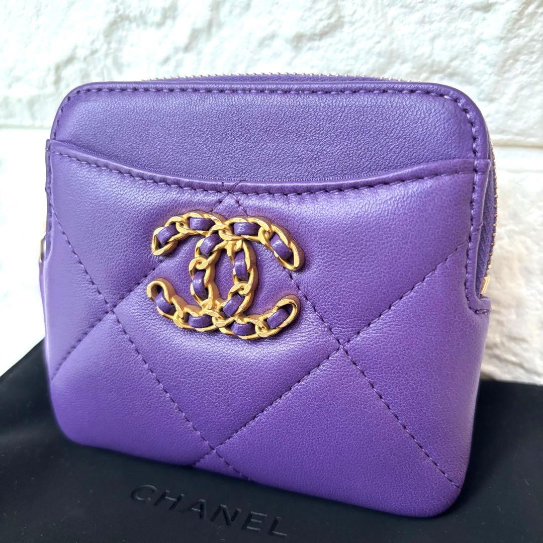 ✨大人気✨CHANEL 19 ジップケース パープル