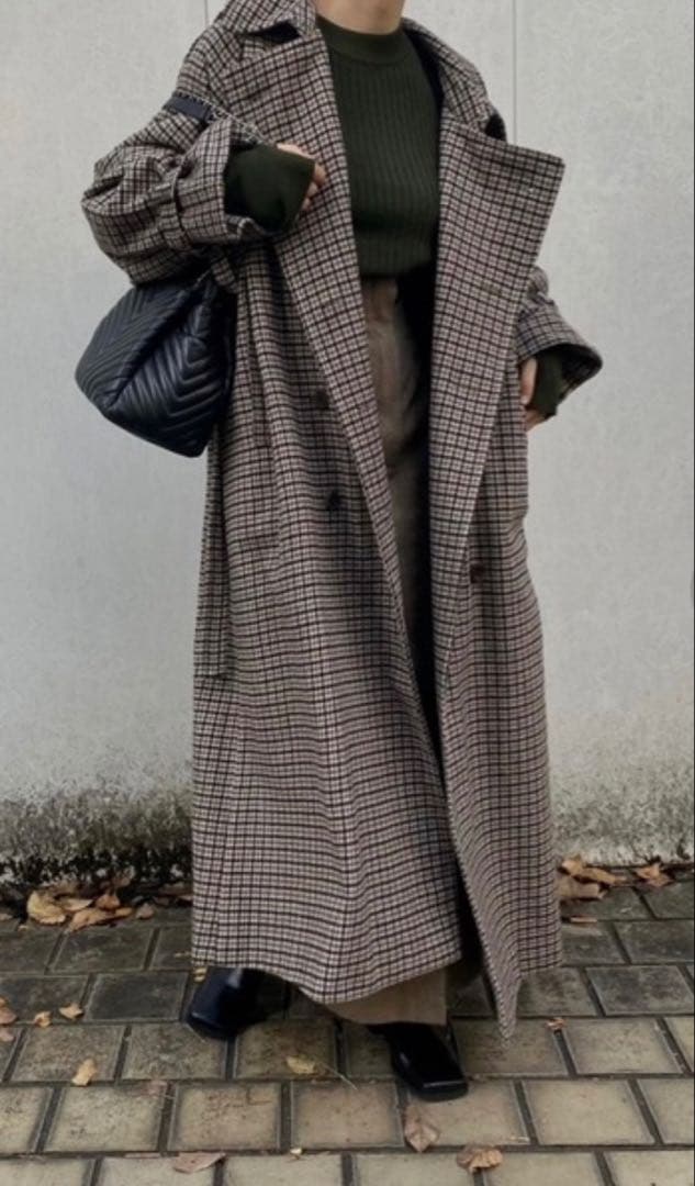 will fully チェック柄ロングコート