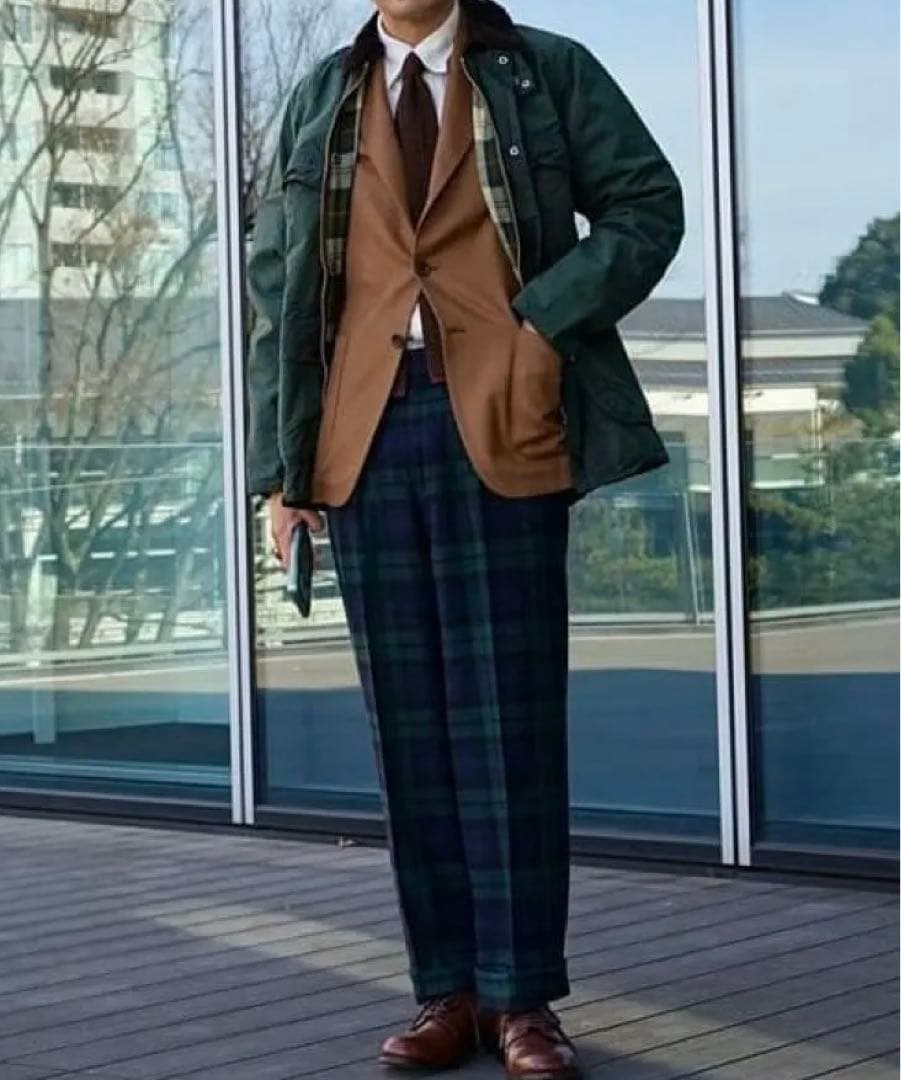 BERNARD ZINS BEAMSF別注 ブラックウォッチ スラックス パンツ