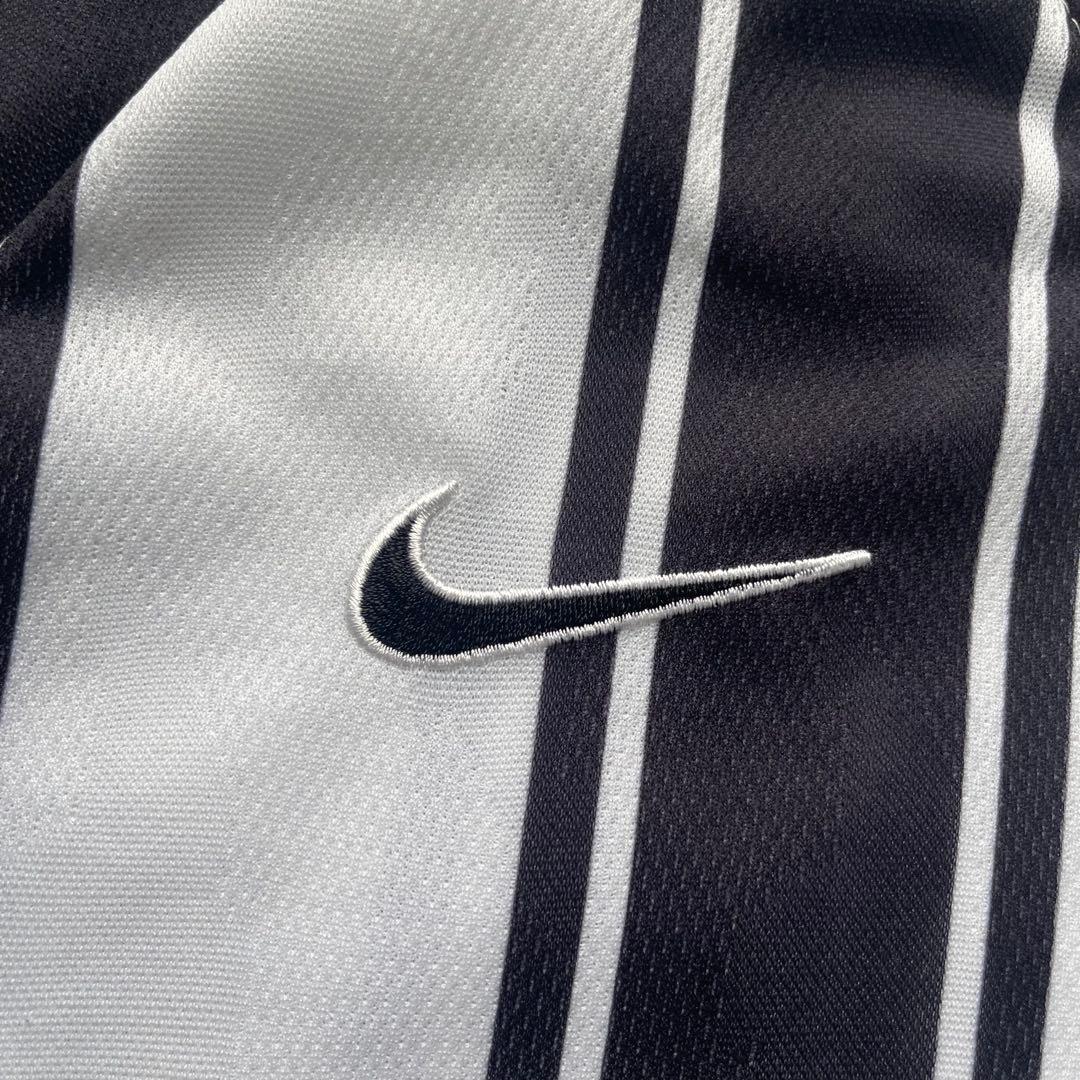 90s NIKE ゲームシャツ 白黒 M madeinUK サッカーNIKE