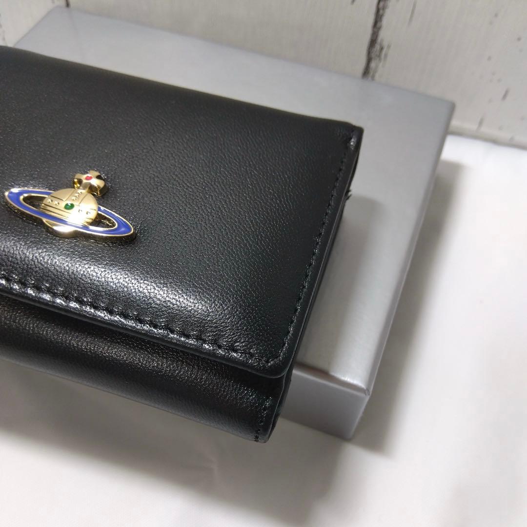 【ショッパー付き】Vivienne Westwood♡三つ折り財布　ブラック