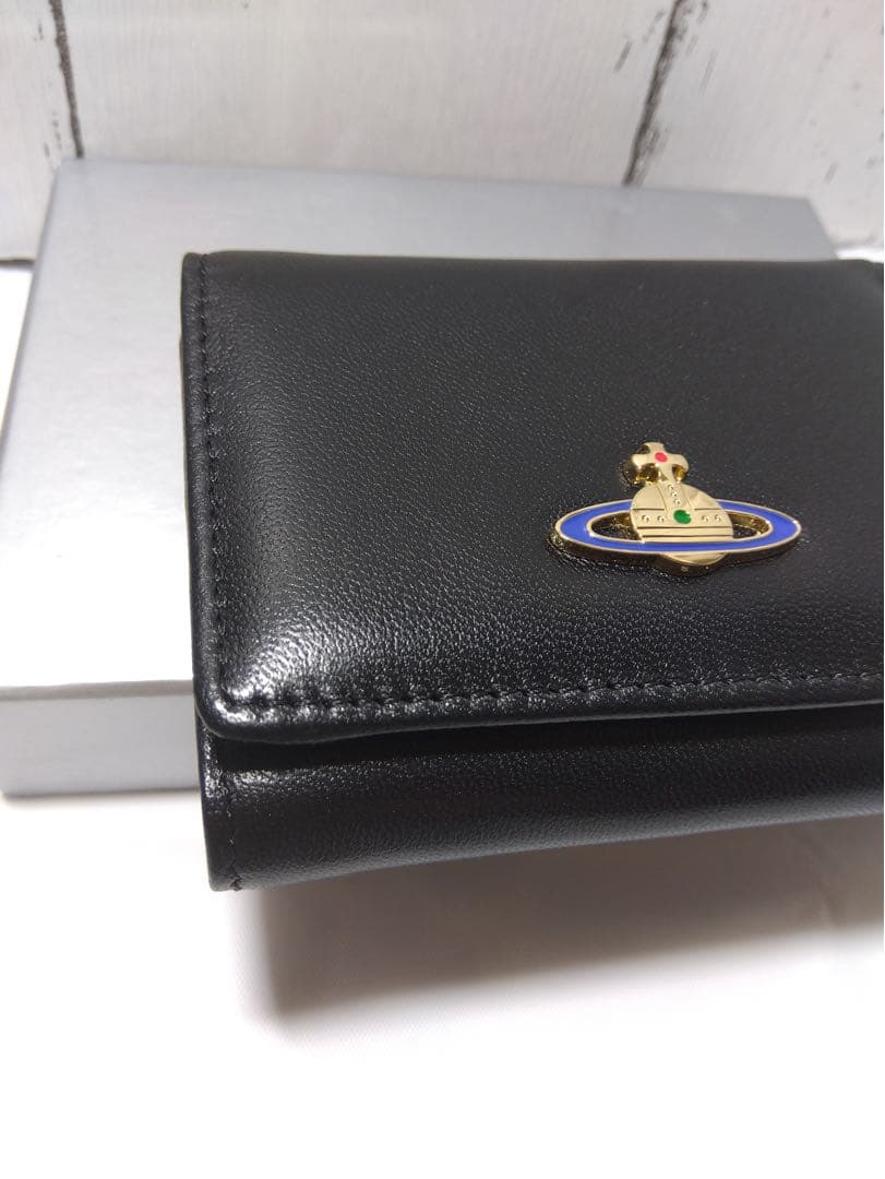 【ショッパー付き】Vivienne Westwood♡三つ折り財布　ブラック