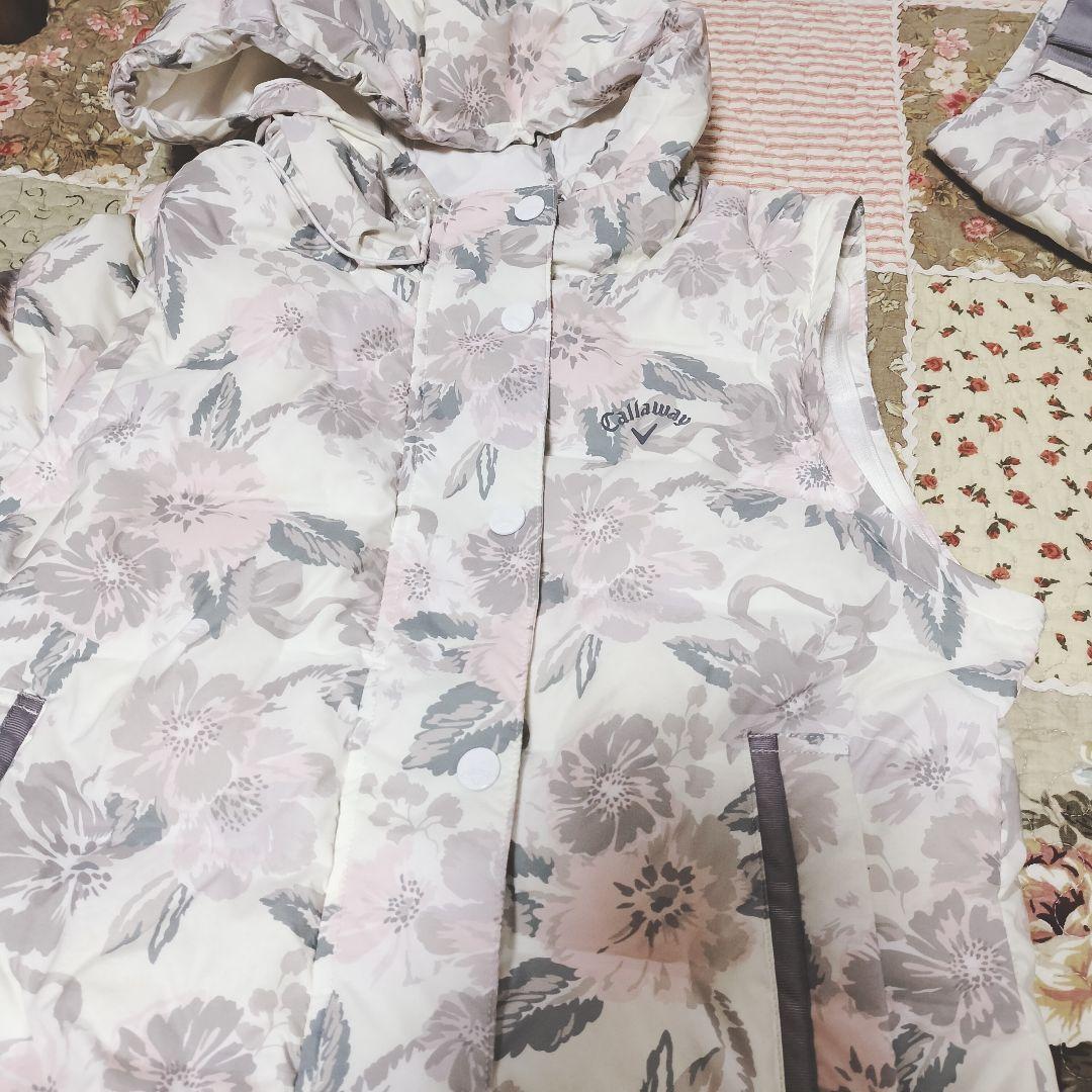 Callaway 花柄ダウンジャケットS ダウンスカートSSセット 冬ゴルフ