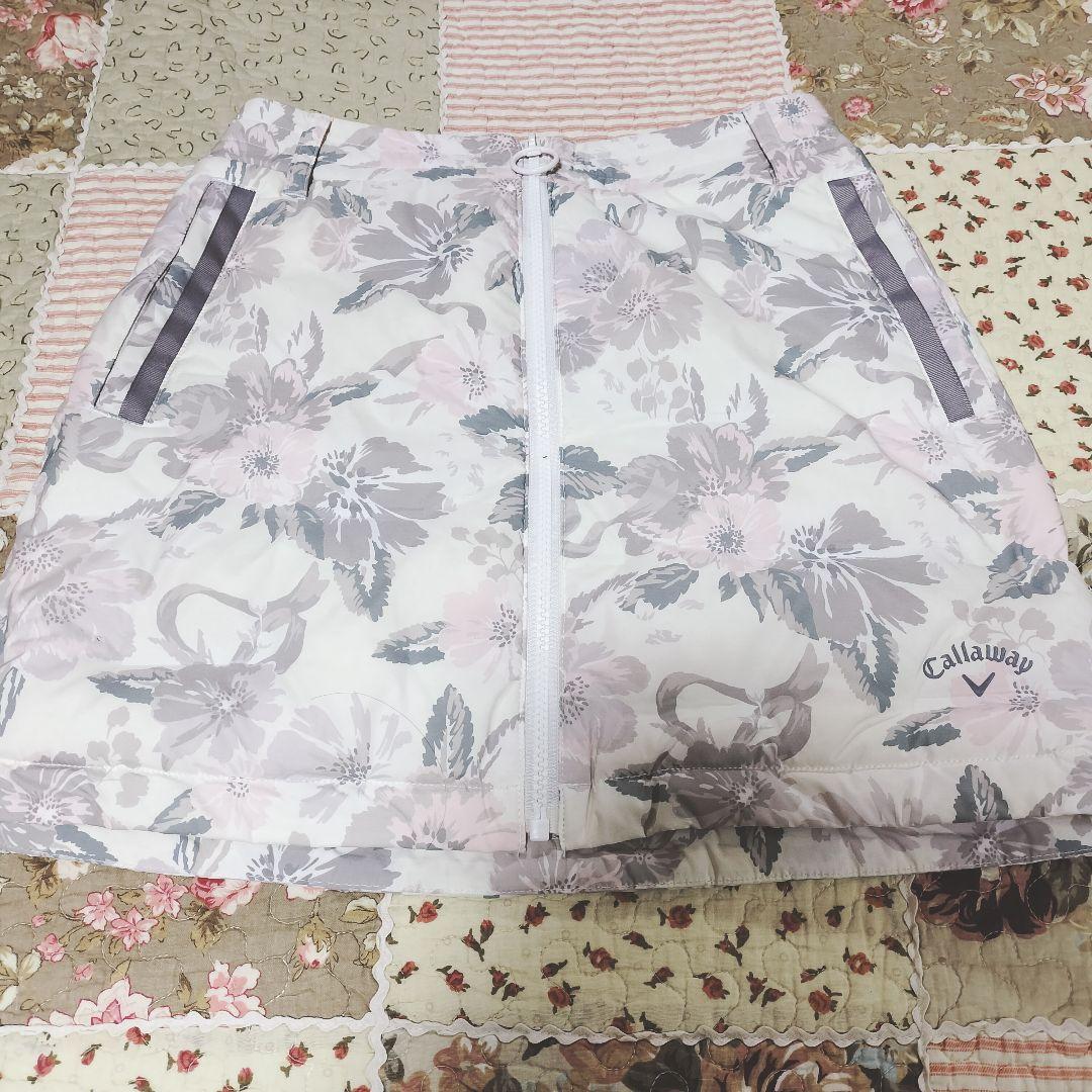 Callaway 花柄ダウンジャケットS ダウンスカートSSセット 冬ゴルフ