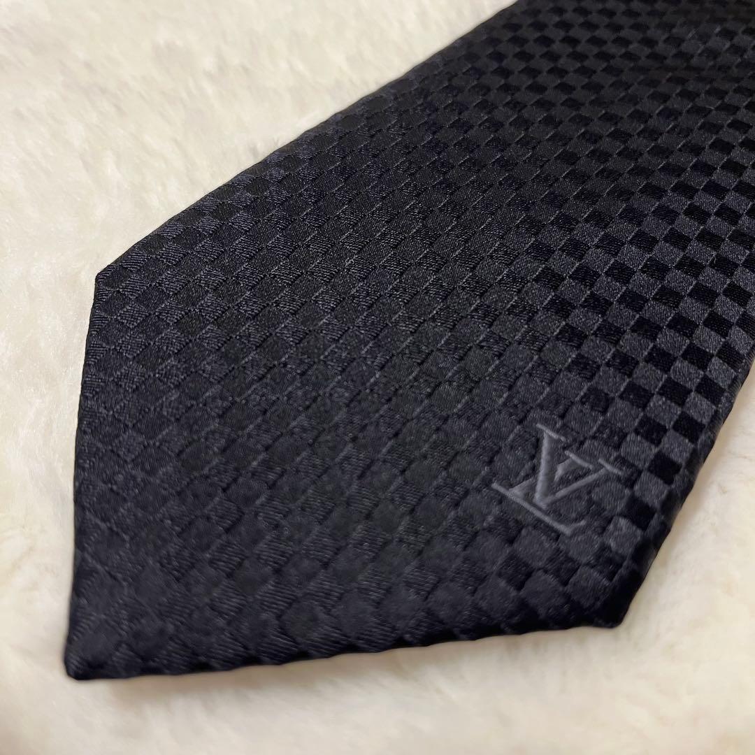 美品！LOUIS VUITTON ネクタイ　マイクロダミエ　LVロゴ
