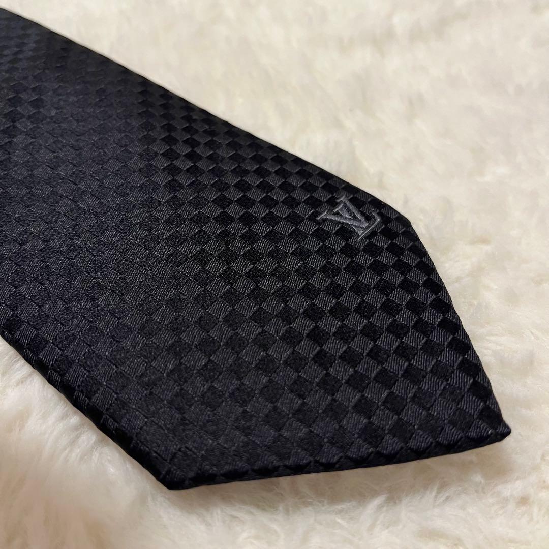 美品！LOUIS VUITTON ネクタイ　マイクロダミエ　LVロゴ