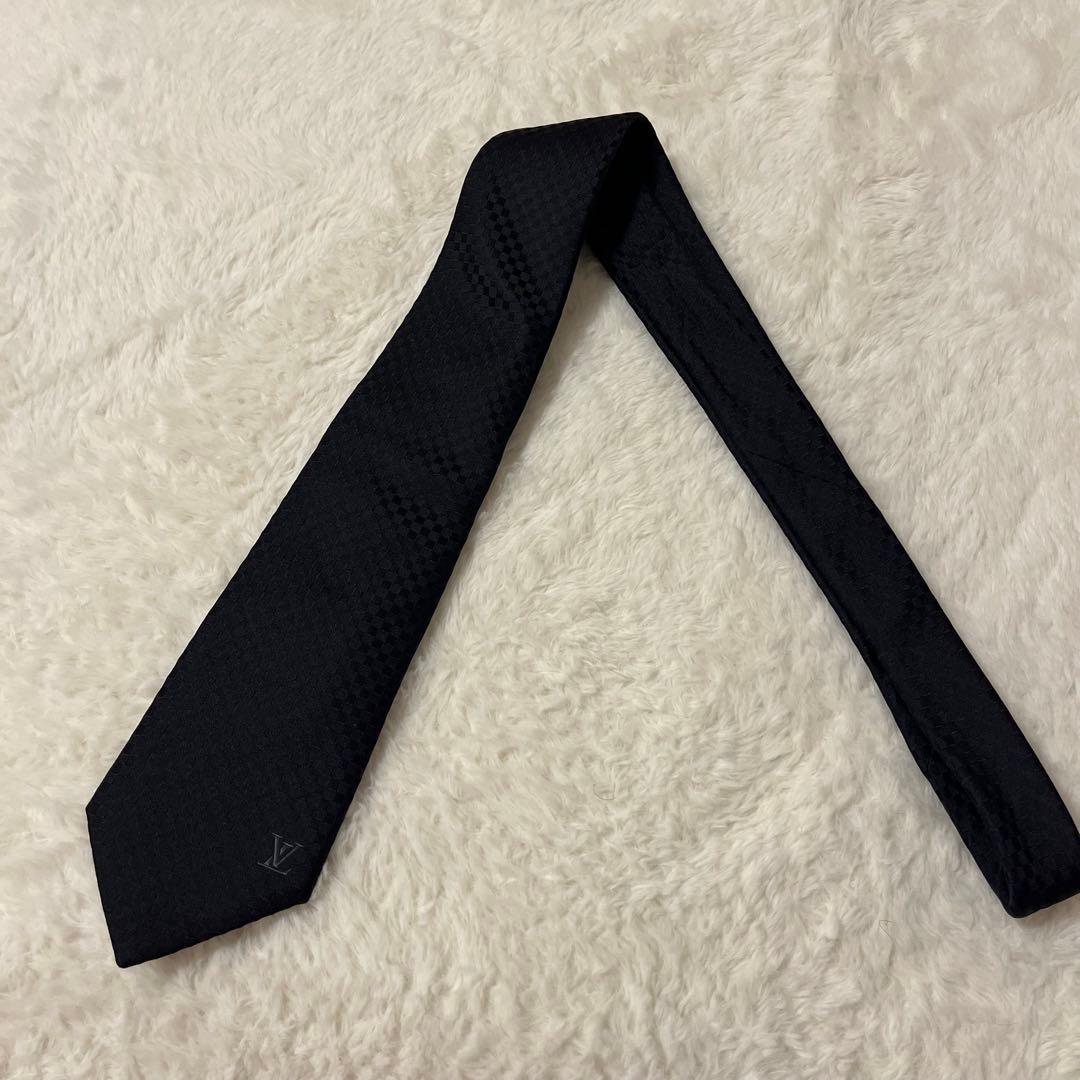 美品！LOUIS VUITTON ネクタイ　マイクロダミエ　LVロゴ
