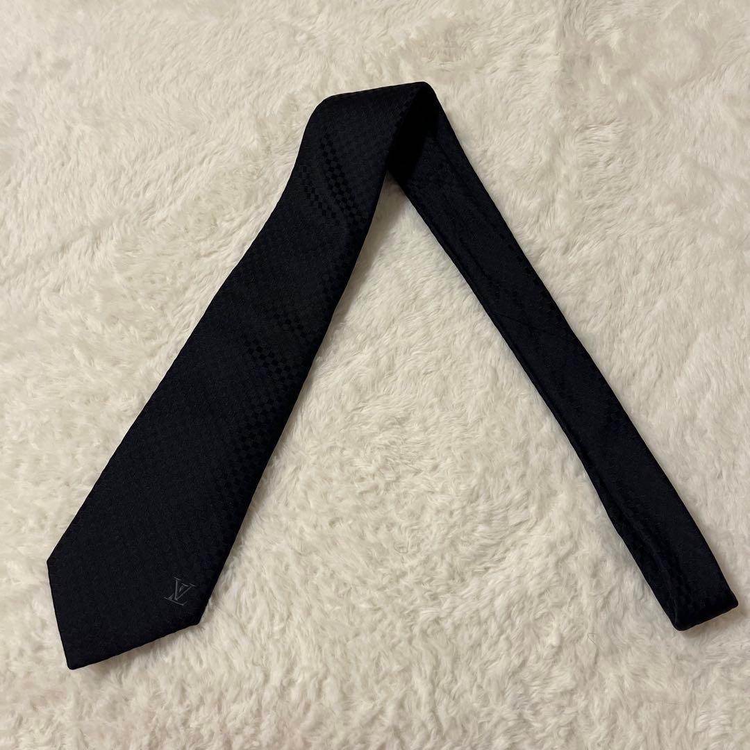 美品！LOUIS VUITTON ネクタイ　マイクロダミエ　LVロゴ
