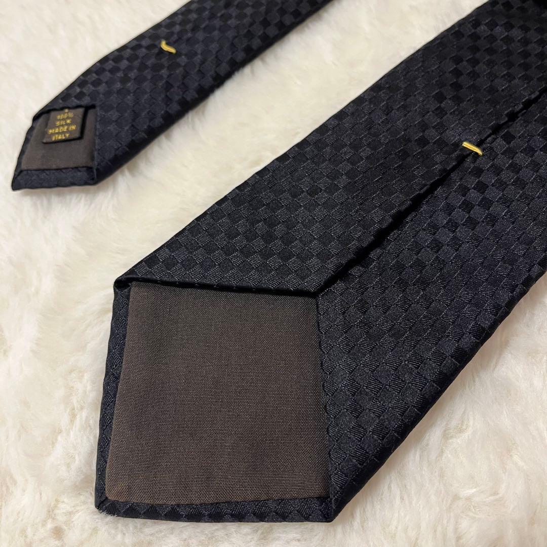 美品！LOUIS VUITTON ネクタイ　マイクロダミエ　LVロゴ