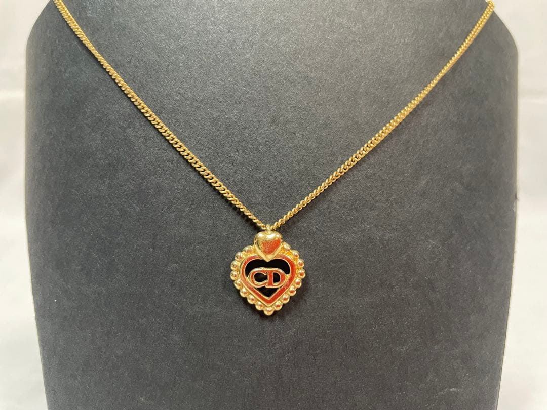 A88 クリスチャンディオール ネックレス CDロゴ ハート ゴールド