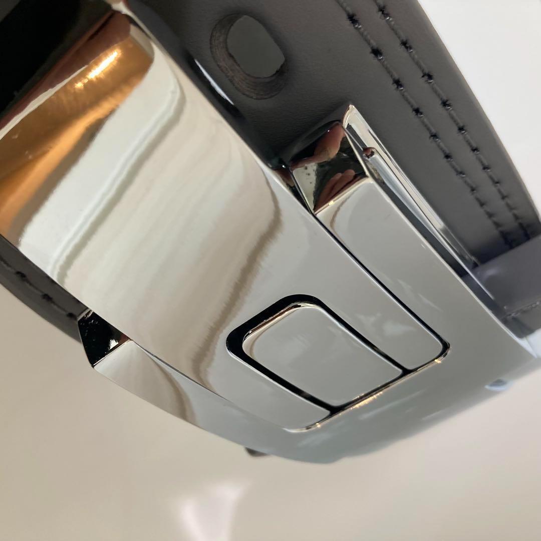 訳あり パワーベルト レバーアクション ワンタッチ可変式 本革 シルバーバックル