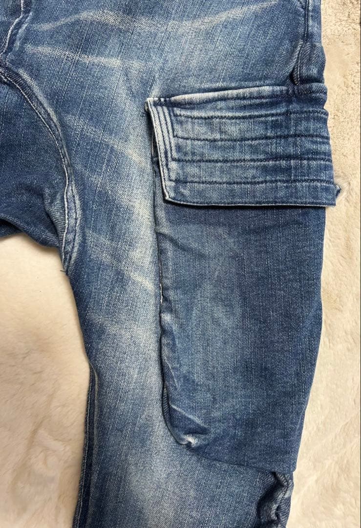 A.F ARTEFACT/デニムサルエルスキニーロングパンツ/size2/ブルー