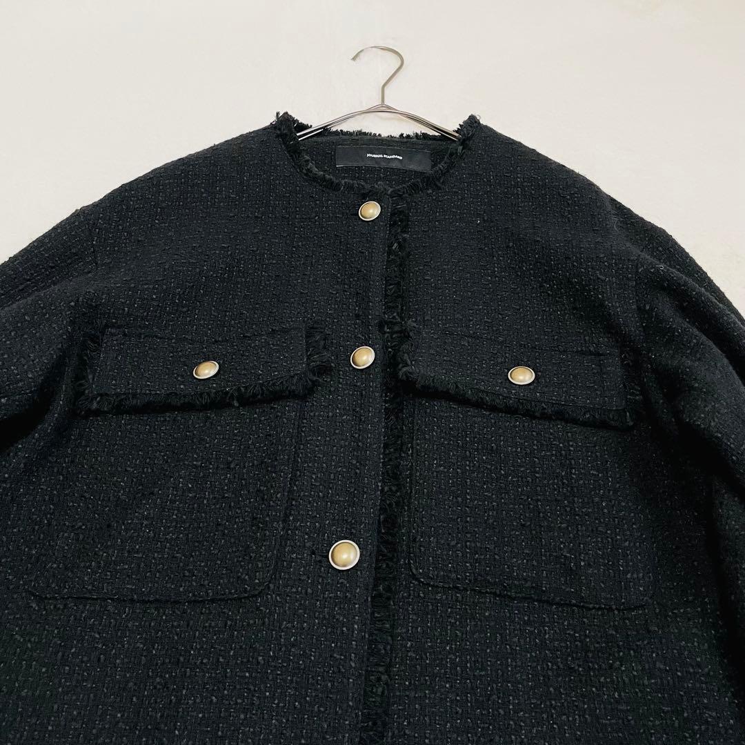 JOURNAL STANDARD クリアツイードジャケット ブラック　黒