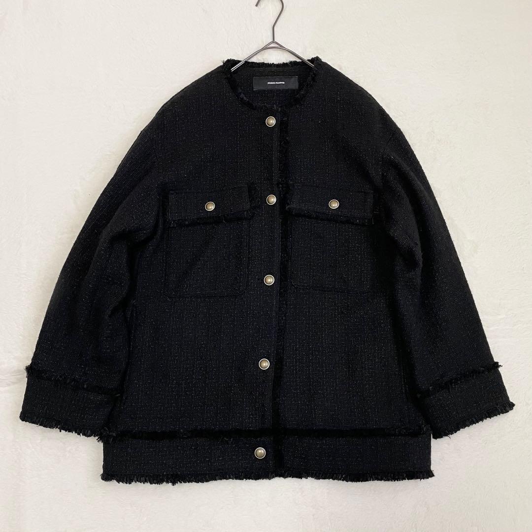 JOURNAL STANDARD クリアツイードジャケット ブラック　黒