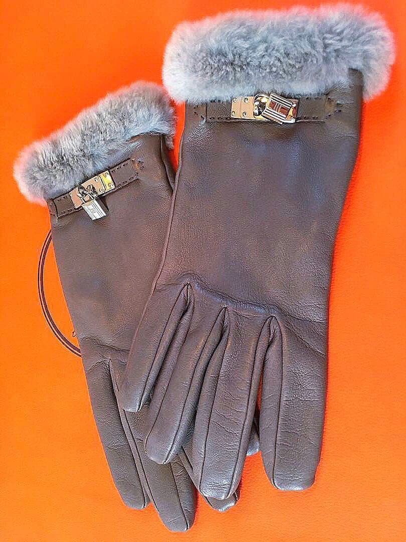 新年お値下げ！定価３３万エルメスプリンセスグローブカデナミンクラムスキンシルク