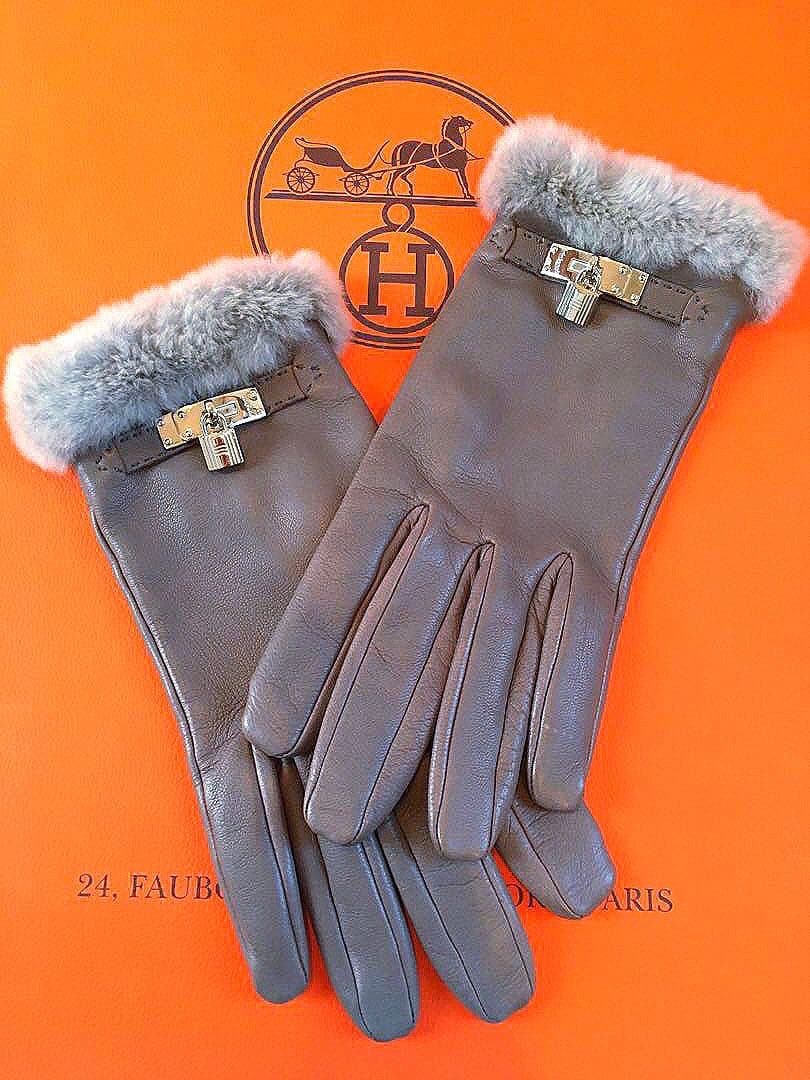 新年お値下げ！定価３３万エルメスプリンセスグローブカデナミンクラムスキンシルク