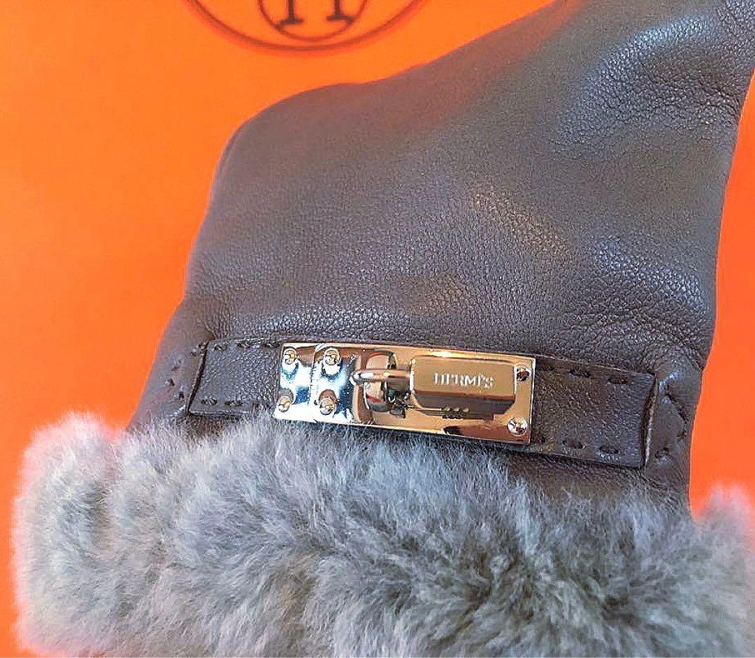 新年お値下げ！定価３３万エルメスプリンセスグローブカデナミンクラムスキンシルク