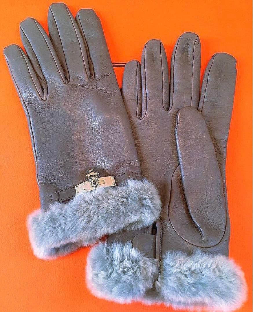 新年お値下げ！定価３３万エルメスプリンセスグローブカデナミンクラムスキンシルク