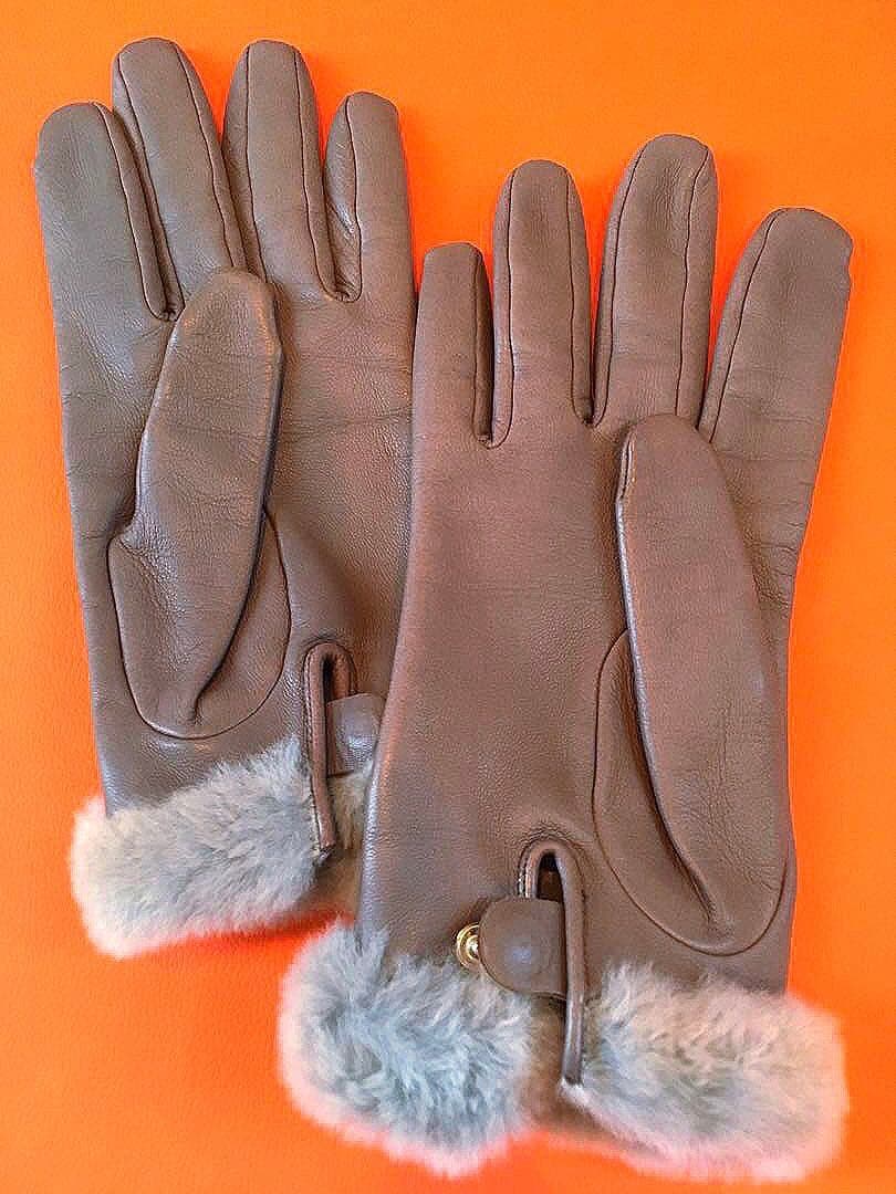 新年お値下げ！定価３３万エルメスプリンセスグローブカデナミンクラムスキンシルク
