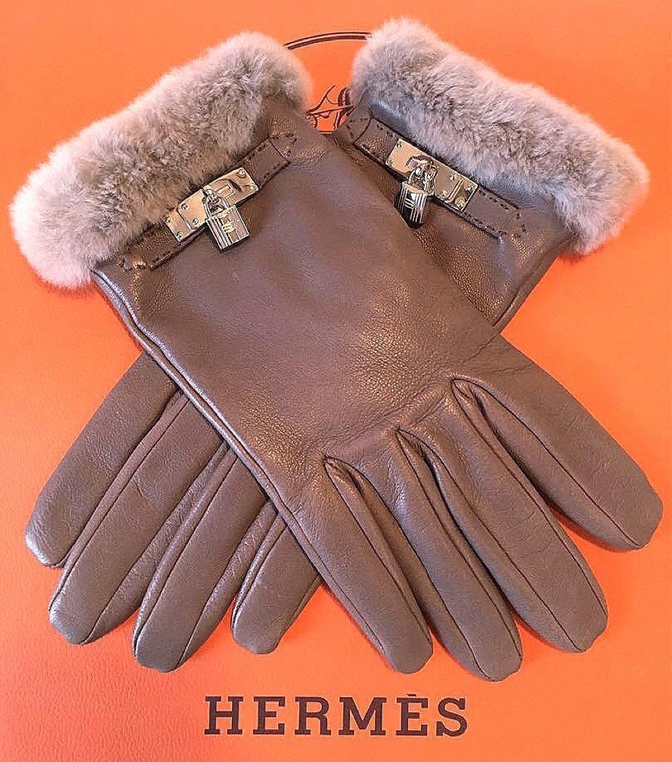 新年お値下げ！定価３３万エルメスプリンセスグローブカデナミンクラムスキンシルク