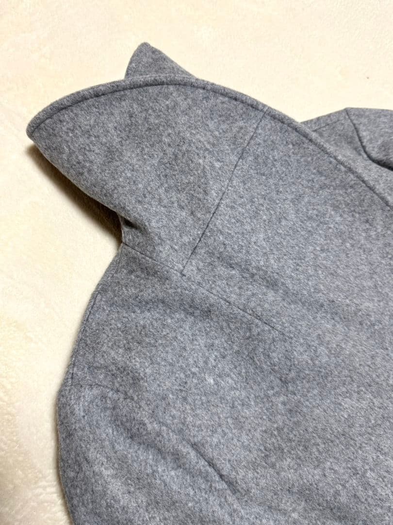 美品 完売品 トッカ LOOFAH ショールカラーウールコート グレー プレート
