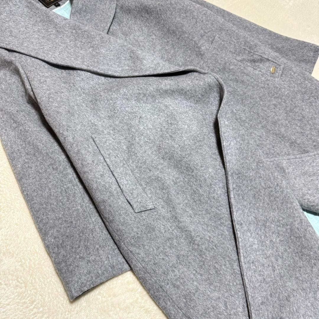 美品 完売品 トッカ LOOFAH ショールカラーウールコート グレー プレート