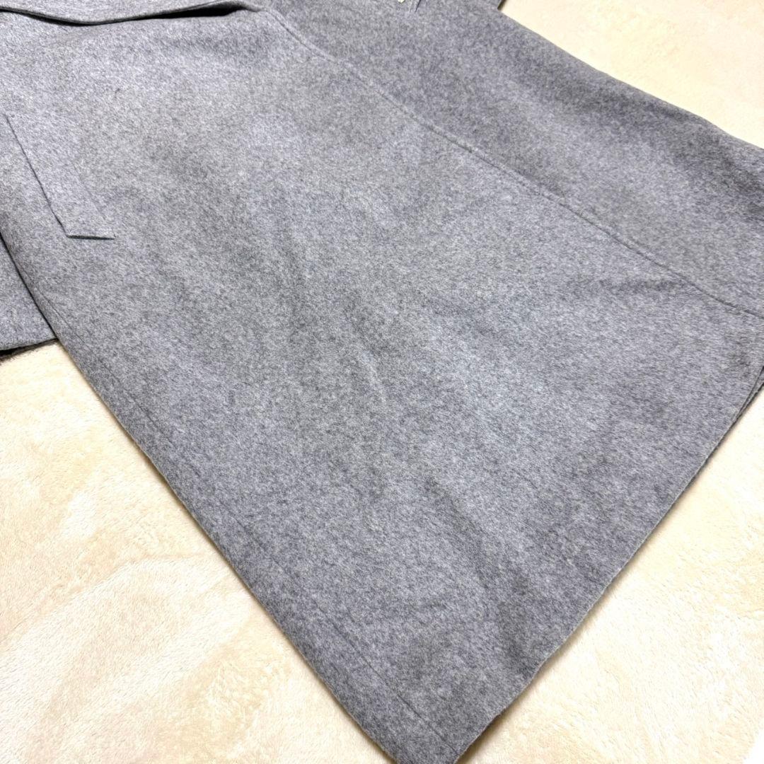 美品 完売品 トッカ LOOFAH ショールカラーウールコート グレー プレート