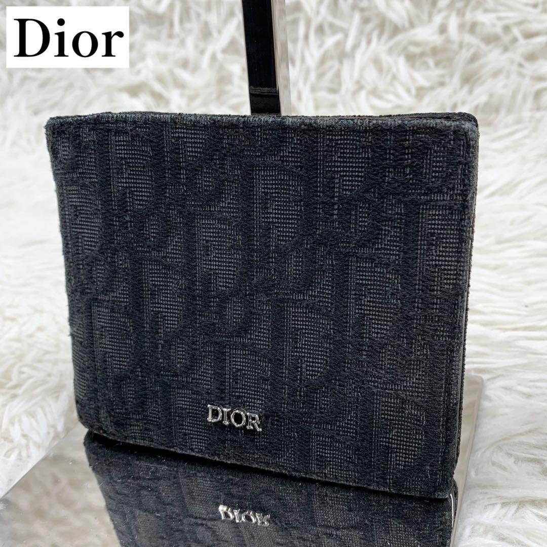【✨美品✨】ディオール 二つ折り財布 オブリーク ブラック 付属品完備