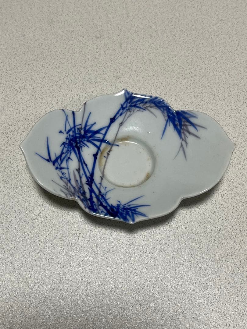 茶托　磁器　色絵　木瓜形　大日本幹山製
