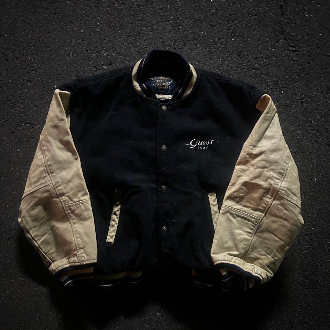 Guess 80s スタジャン レザーアーム vintage 古着 アメカジ