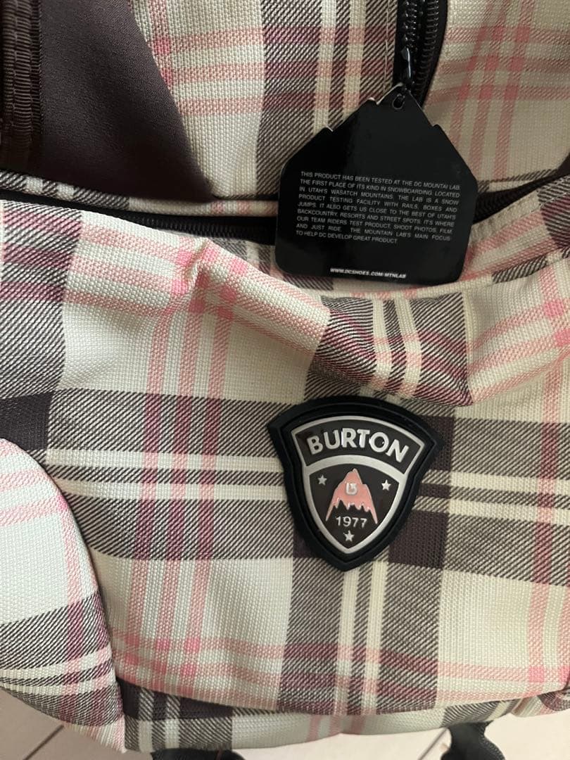 BURTON チェック柄 スノーボードバッグ 2輪 キャリーバッグ