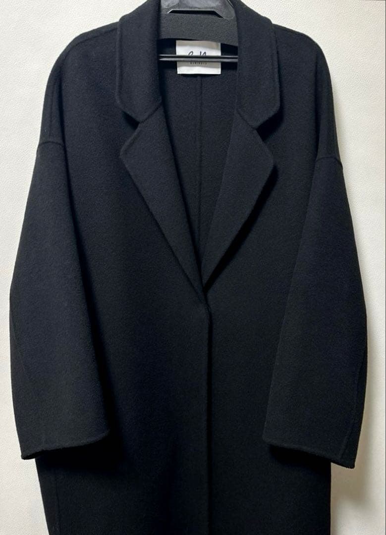 evernavy リバーロングコクーンコート　MT ブラック