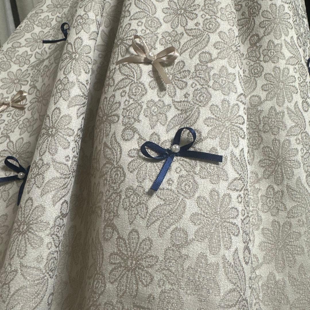 プティマイン ジャケット付き刺繍レースワンピース