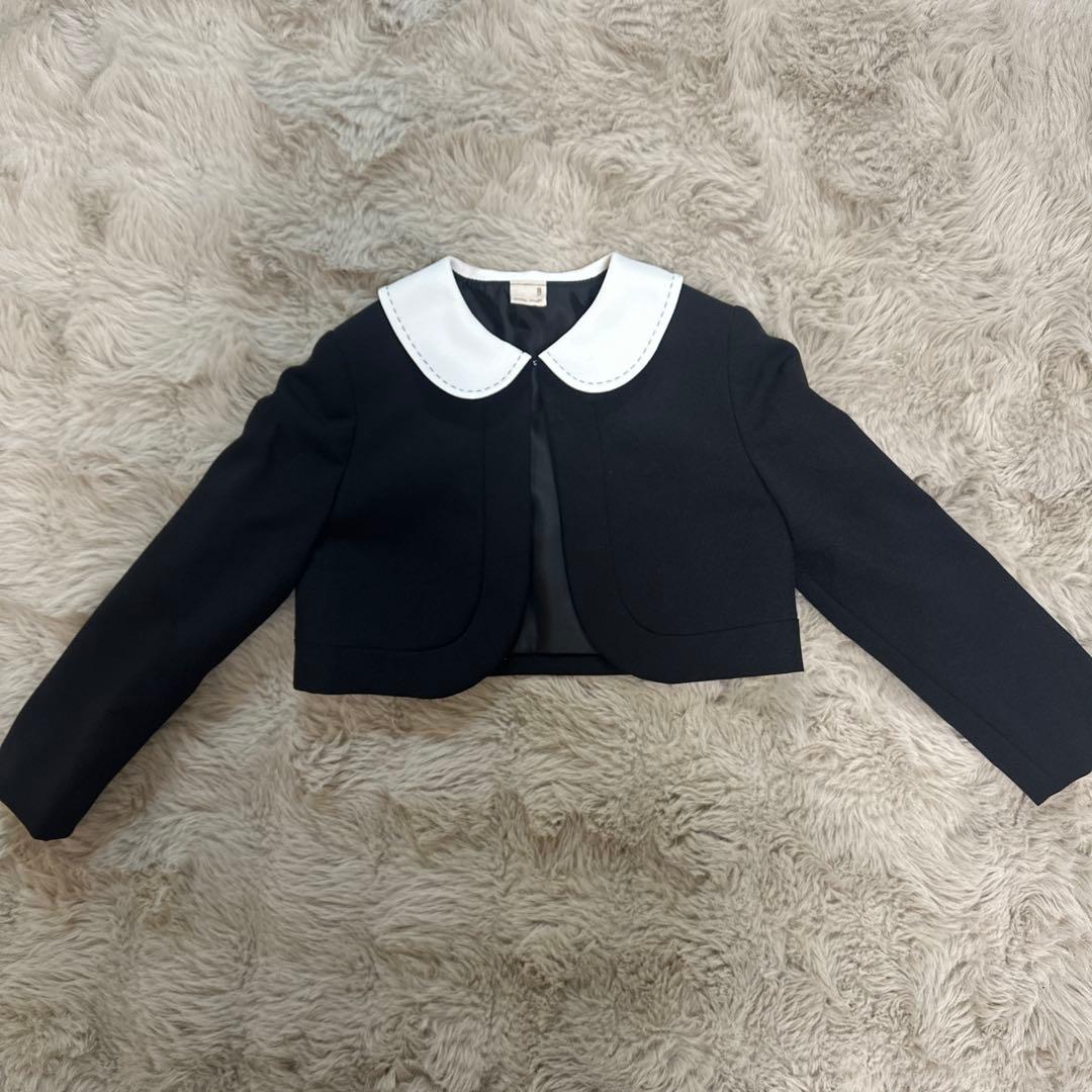 プティマイン ジャケット付き刺繍レースワンピース