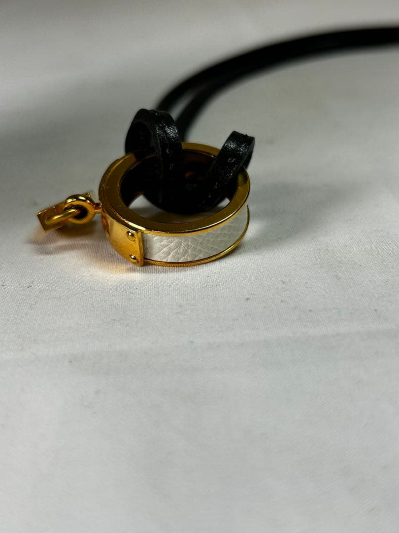 【iy/7.14/10】HERMES Hロゴチャーム ネックレス