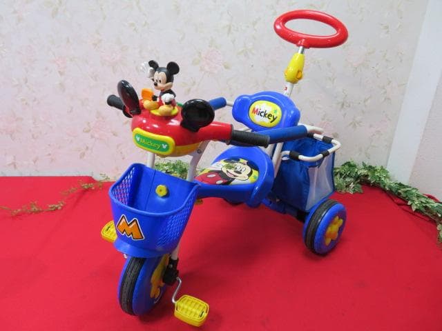 22FF1333 ミッキーマウス　手押し三輪車　ブルー