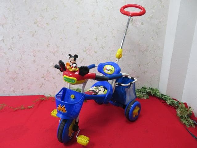 22FF1333 ミッキーマウス　手押し三輪車　ブルー