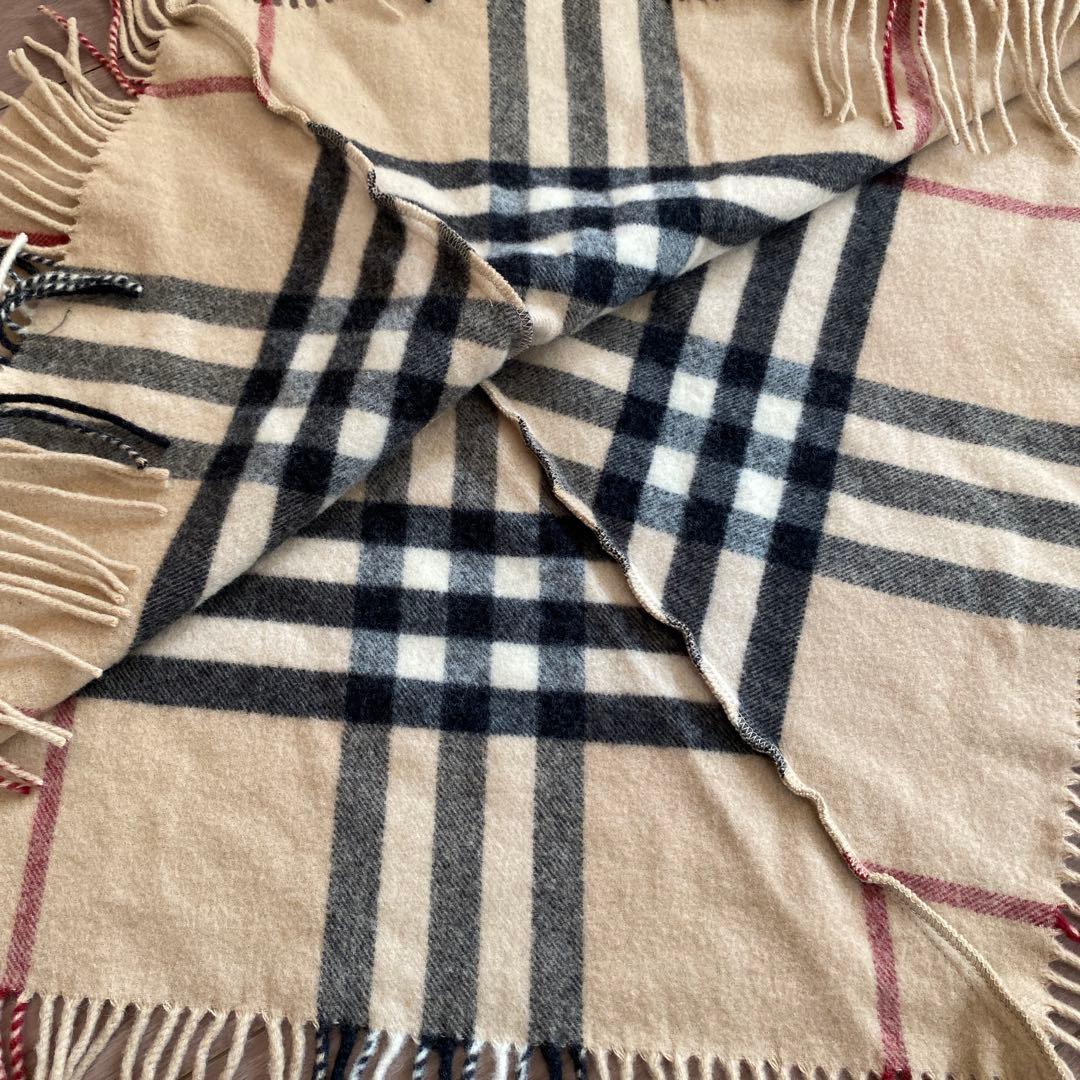 ★*★様 英国製 BURBERRYバーバリー チェック柄 カシミヤ ポンチョ ケ