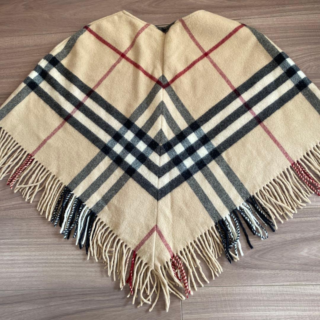 ★*★様 英国製 BURBERRYバーバリー チェック柄 カシミヤ ポンチョ ケ