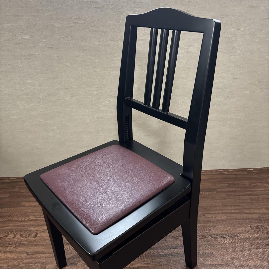 【美品】 YAMAHA トムソン椅子 ピアノ椅子 調整 座面エンジ