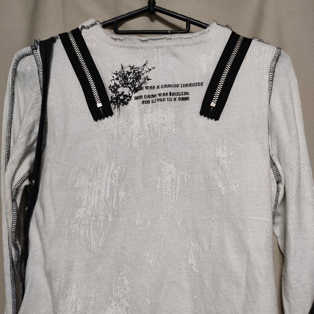 普*9様 h.NAOTO 白 ANARCHY 拘束 紐 スカル 長袖 トップスカ